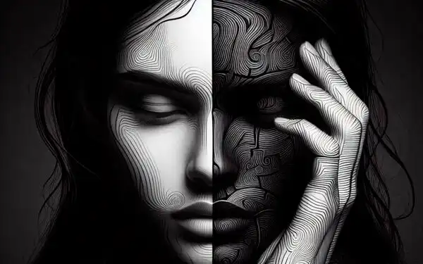 Rostro humano en reflexión sobre los problemas y desafíos de la humanidad.